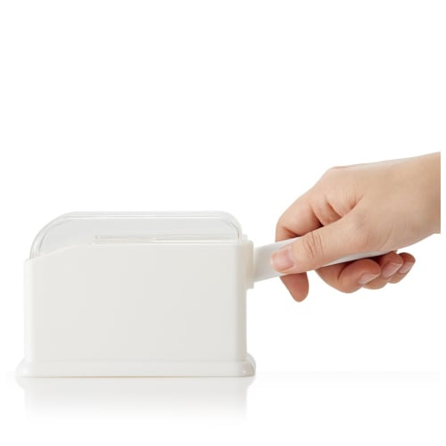Like-it Rice Scoop Holder with Case (with Cover), White, Approx. 13.5cm W x 5.2cm D x 9cm H (excluding rice scoop), STK-21