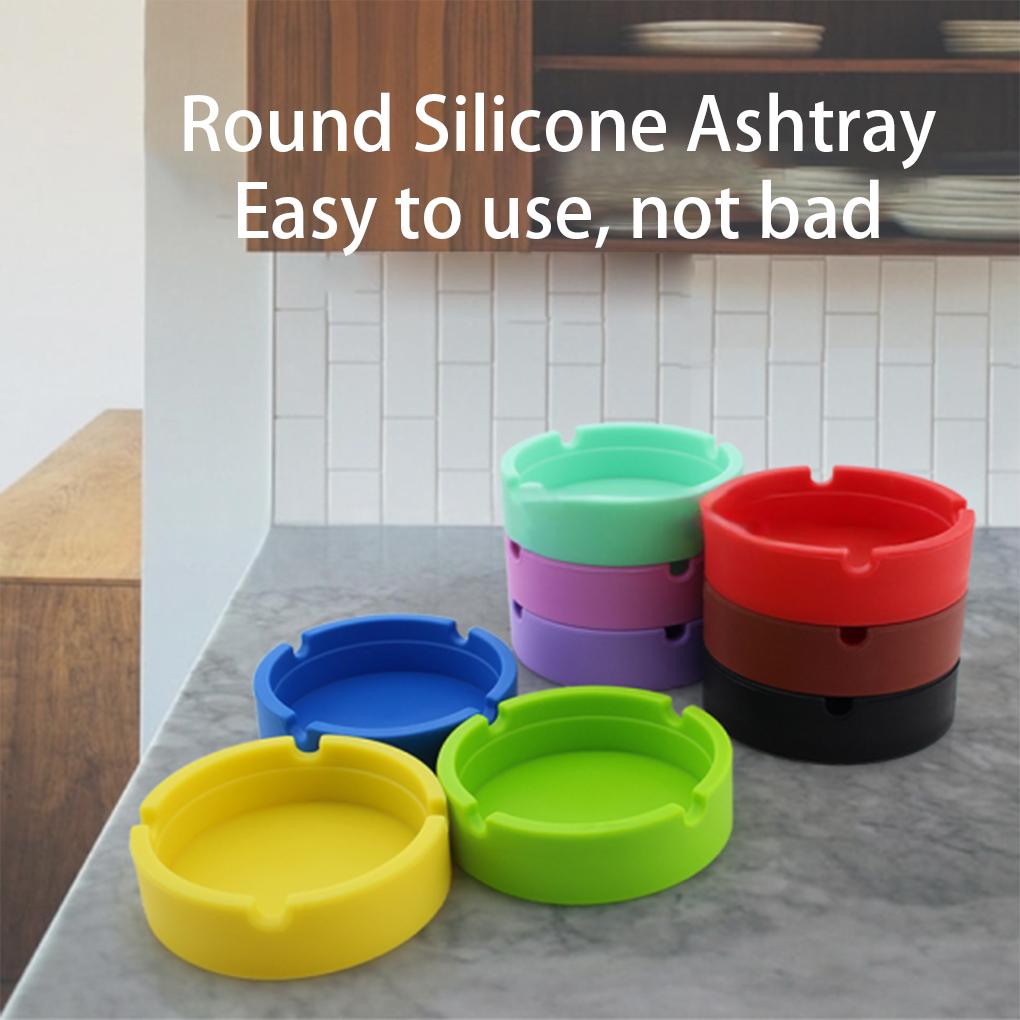Ashtray Temperature Resistant Ash Tray Table Holder Washable Travel Household Office Car Bottle Cup Pad Mat Solid Color