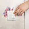 1pc Romantic Beautiful Flowers Children's Room Bedroom Home Decoration Switch Wall Sticker Self-adhesive Wallpaper
