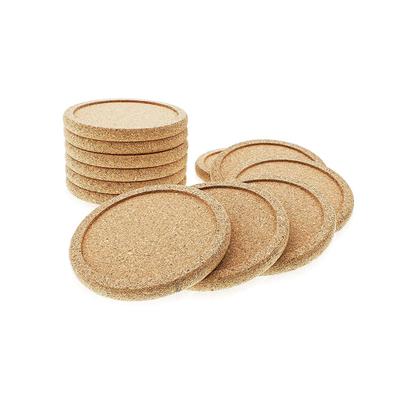 Aninako Korkuntersetzer, 12er-Pack, Runde Holzuntersetzer, 100 mm Durchmesser, 10 mm dick, Hohe Dichte, Schimmelresistent, Hitzebeständig, Rutschfest,