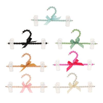 Pärlutsmyckad Hängare för Byxor Klädhängare Klämma Halkfri Plastkrok Organizer för Hundklänningar Tvättstugeaccessoarer