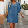 Summer Dresses for Women V Neck Ruffle Sleeve Mini Sundress Casual Loose Boho Beach Vacation Shift Dress