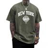 T-shirt New York Lavaggio Acido T-shirt Oversize da Uomo 1987 Grafiche Vintage Y2k Camicie Streetwear Ispirazionali