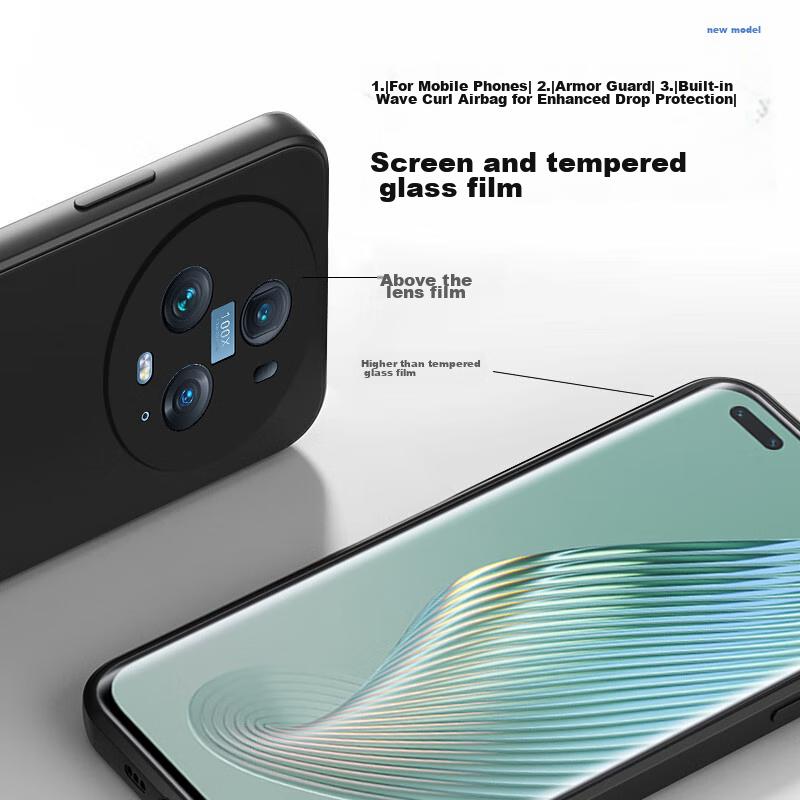KEKLLE Phone Case for Honor Magic5 Pro, Liquid Silicone Full Lens Protection Anti-Drop Soft Elegant BlackUpgraded Silicone