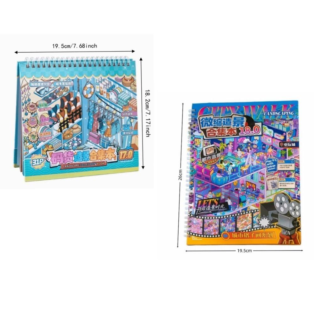 Store Code Goods 3D Scene Sticker PET Material Sticker Book Miniature Scene Sticker Bakery Scene