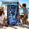 Custom Name Personalized Cosmic Bot Crew Print Beach Towel, for Trip Camping Beach Party Home Decor, Birthday Gift for Family & Friends