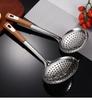 4size Thickened Stainless Steel Long Handle Ladle Strainer Oil Skimmer Food Strainer Sieve with Hanging Hole Design Cooking Tool