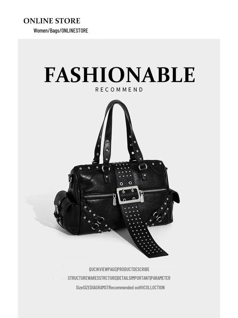 New Retro Rivet Punk Shoulder Bag - Trendy High-End Autumn/Winter Collection