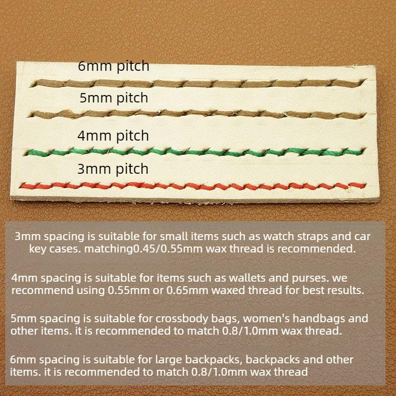 BEPAN Leather Punching Tool 3/4/5/6mm Alloy Material Leather Art Hand Sewing Tool Set Handmade Craft Production Supplies
