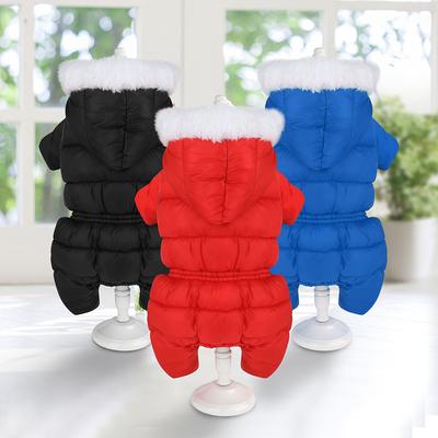 Ropa de Invierno Cálida Impermeable con Capucha para Perros Pequeños, Abrigo Acolchado para Mascotas, Mono de 4 Patas, Chaqueta para Perros Niña Niño