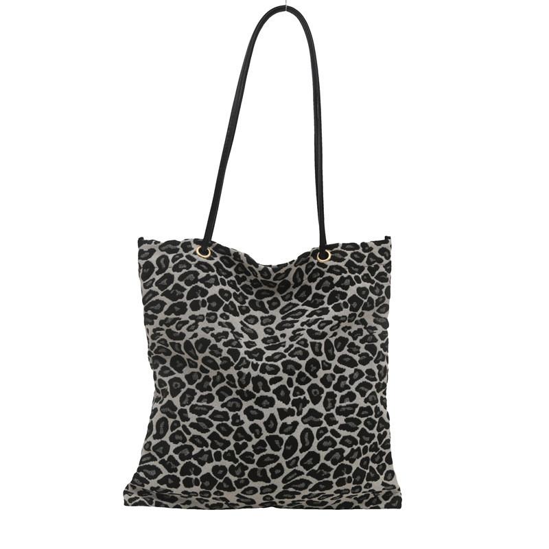 Trendy Khaki And White Leopard Print Large Capacity Tote Bag For Women 2024