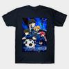Men Black Print T-shirt Blue Lock No-Cut Transfer Paper Print Cotton Tshirt