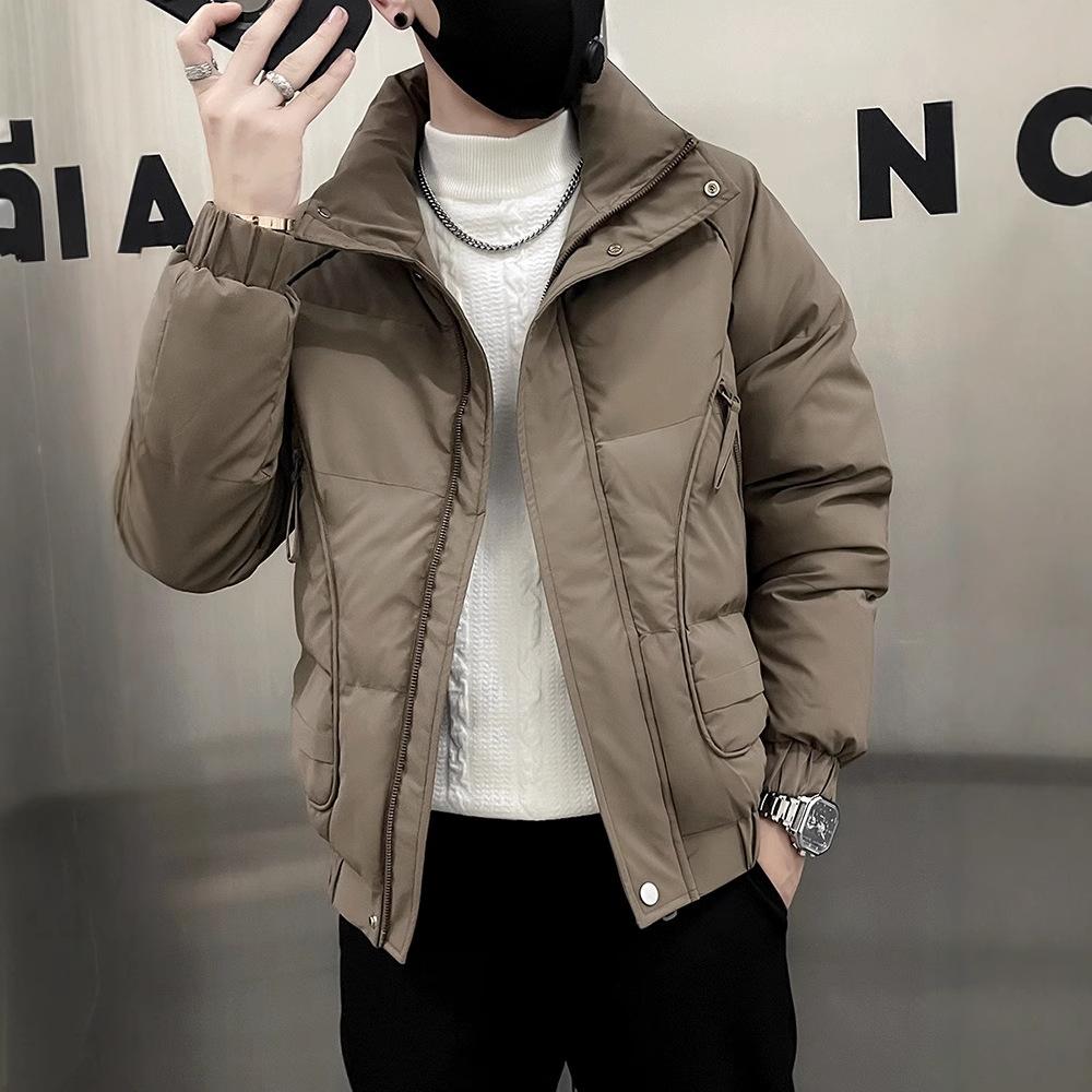 

Мужское зимнее пальто с утолщенным хлопковым наполнителем, модная пуховая одежда с хлопковым наполнителем XXXL хаки