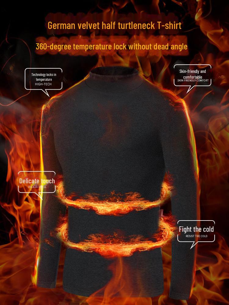 Herren German Velvet Rollkragen Langarm Bedrucktes Sweatshirt, Frühling/Herbst 2023 Stil