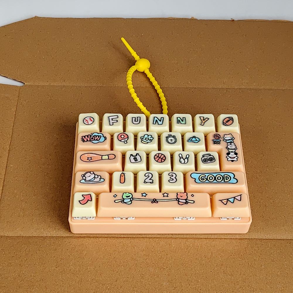 Stress Relief Keyboard Toy Sensory Fidget 26 Keys Compact Fun Keychain Ideal Party Favor Small Gift Bag Pendant