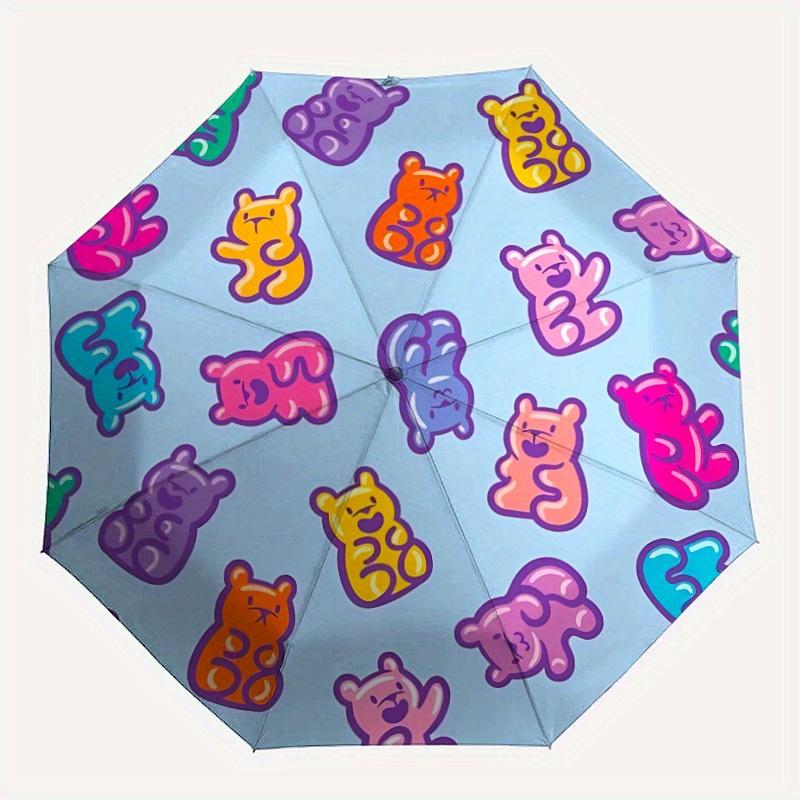 1pc Gummy Bears Automatic Umbrella - 8-Rib Foldable Design, Outdoor Adventures, and Family Celebrations yy250829082