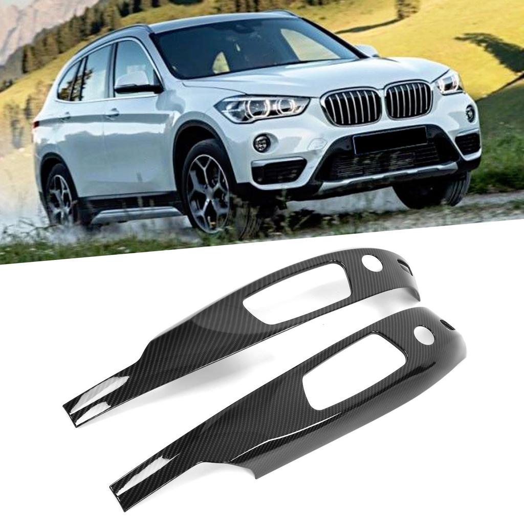 Pair Car Seat Control Frame Carbon Fiber Grain Replacement for 3 Series X1 E84 E90 2005‑2012