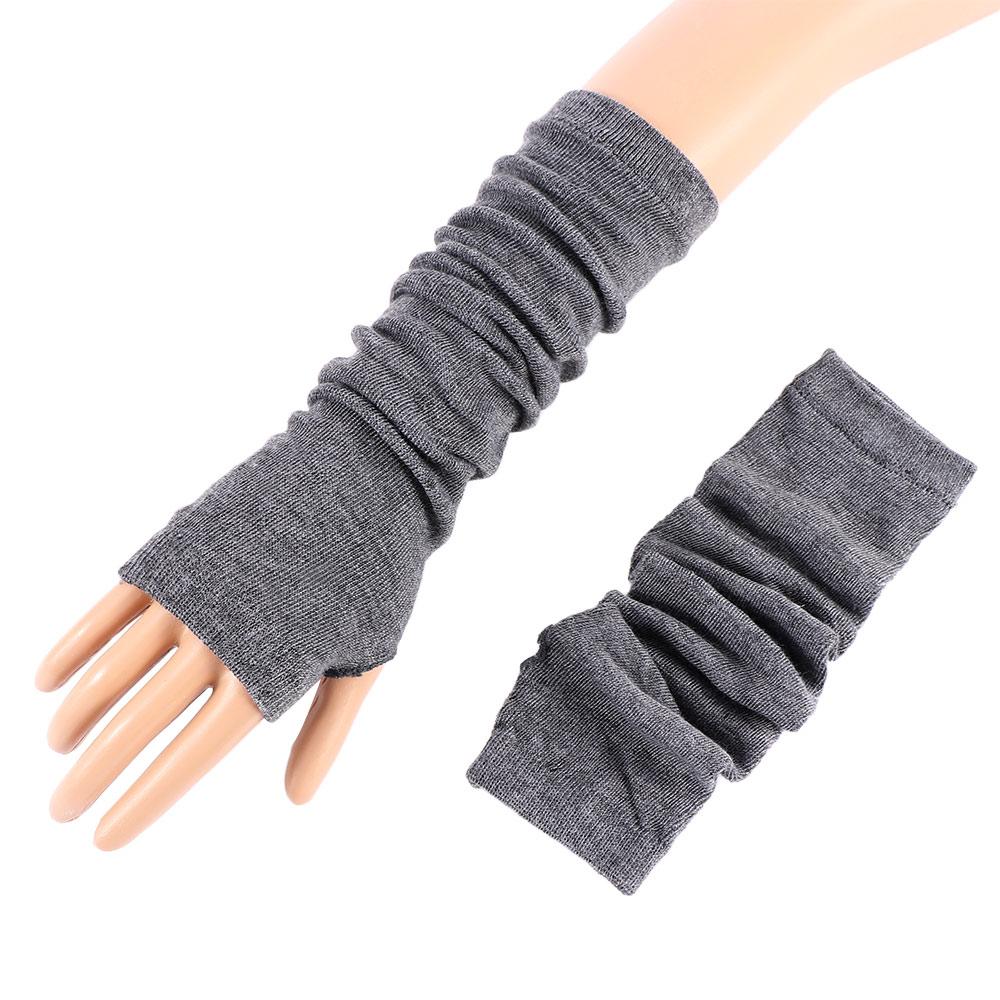 Stretchy Women Hand Warm Trendy Warmers Mittens Unisex Winter Gloves Fingerless Arm Long