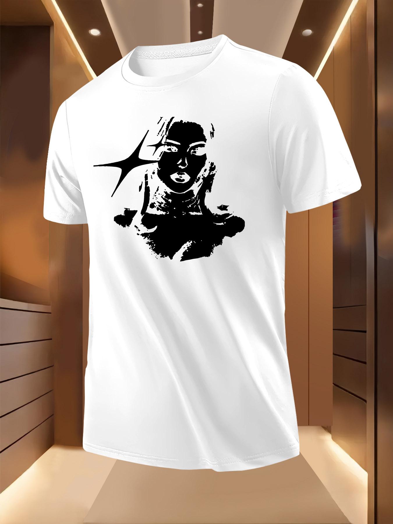Black White Blonde Woman Silhouette Graphic Tshirt - Brea... M