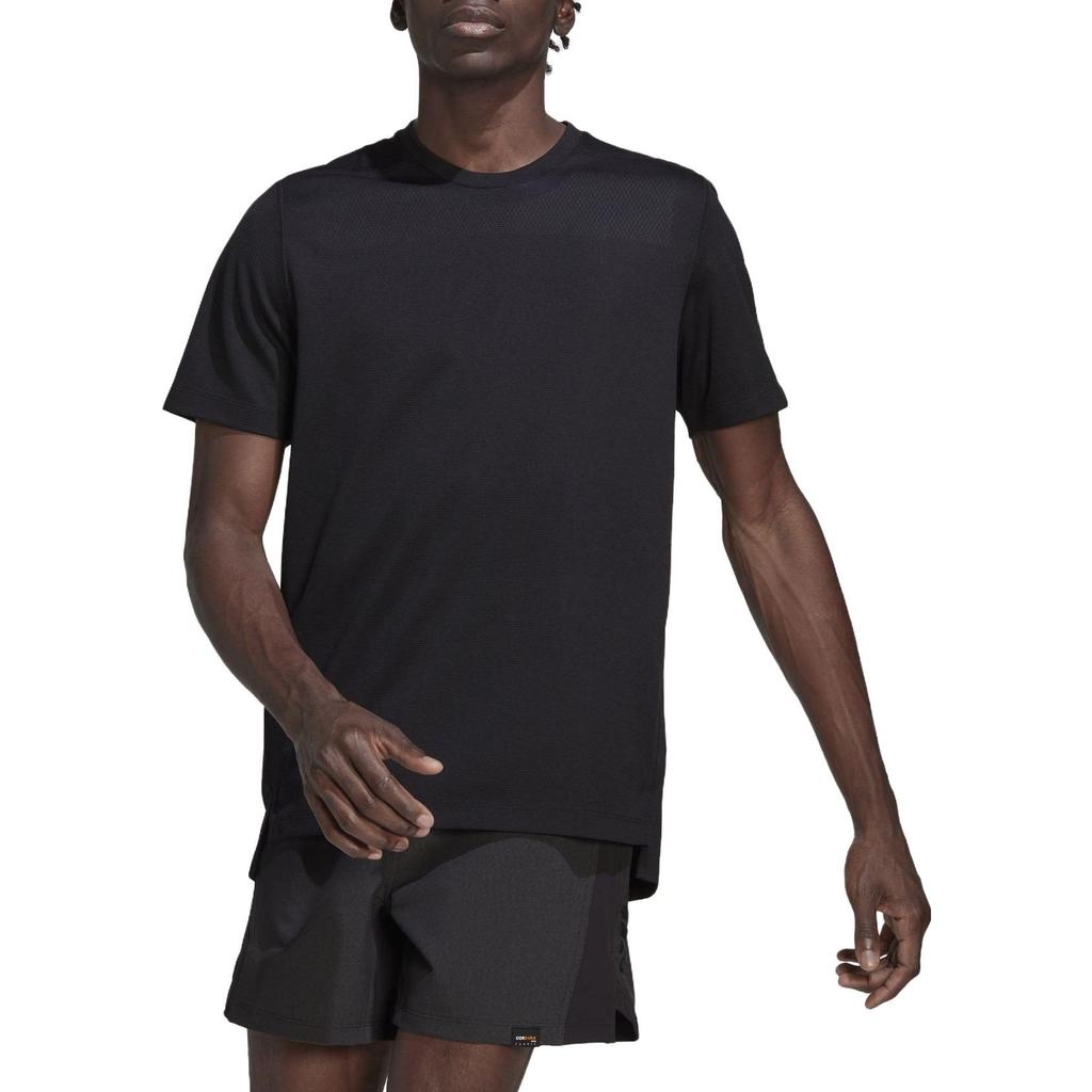 Adidas T Shirts Men's Black Crew Neck Moderate Straight Fit HD3577