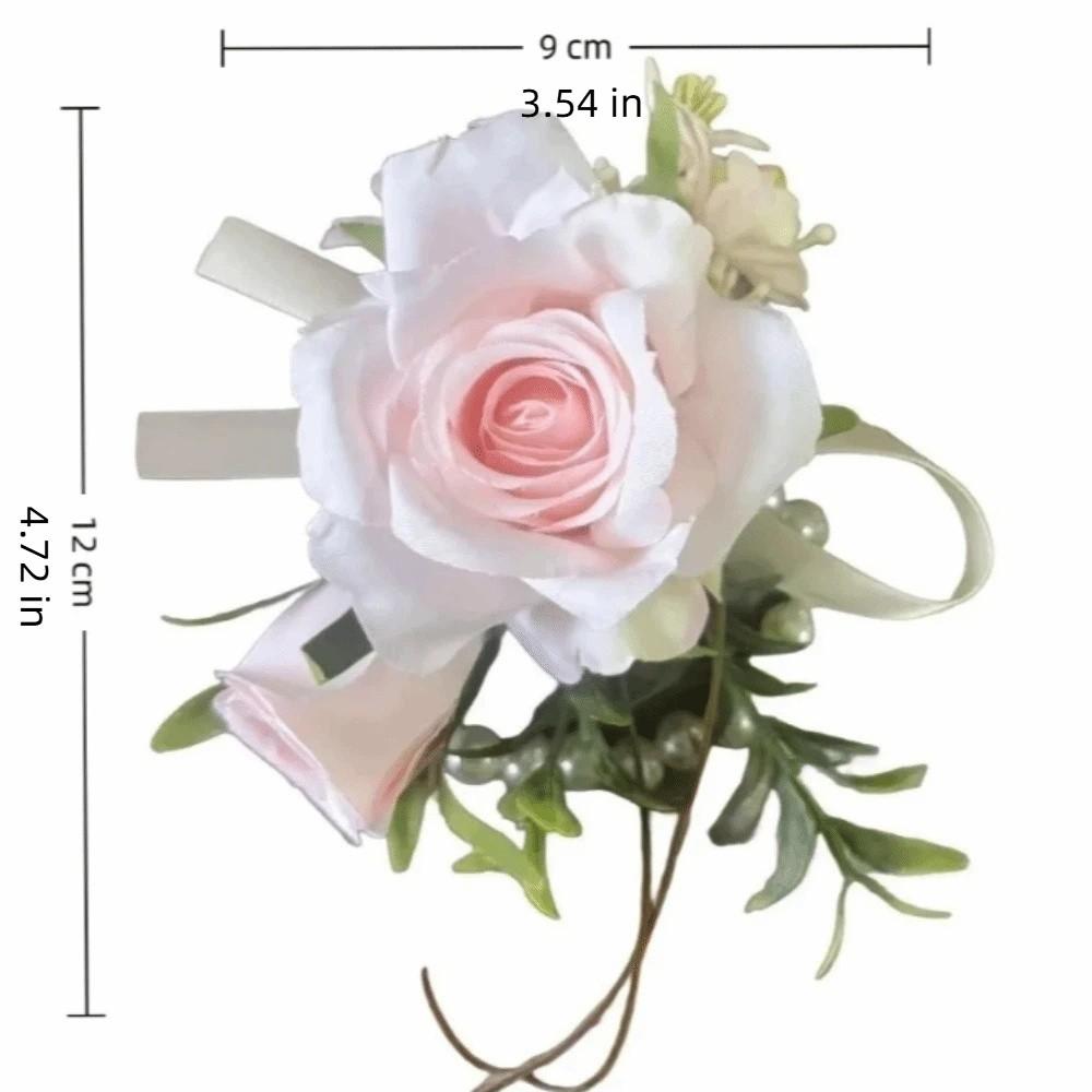 Eleganckie Sztuczne Boutonniere Kwiaty Jedwabne Kwiaty Kwiat na Piersi Pana Broszka z Róży Studniówka