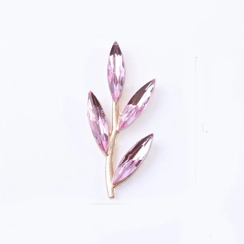Engood 100Pcs Rhinestones Branch Leaves Button DIY Hair Accessories Wedding Bridal Decoration Sewing Trim & Embellishments Craft