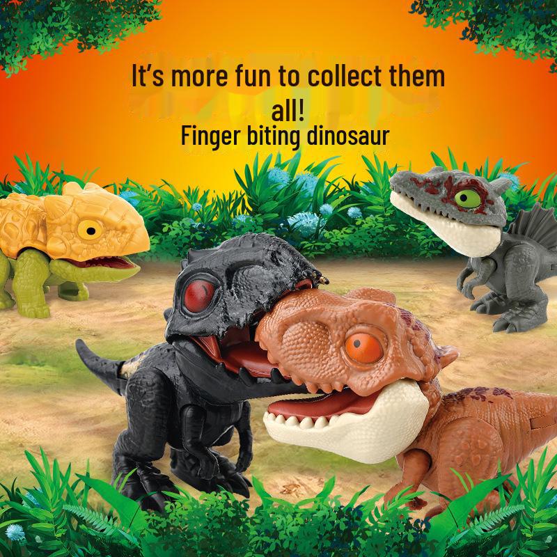 Movable Cartoon Dinosaur: Cute Finger-Biting Toy for Kids' Creative Decoration