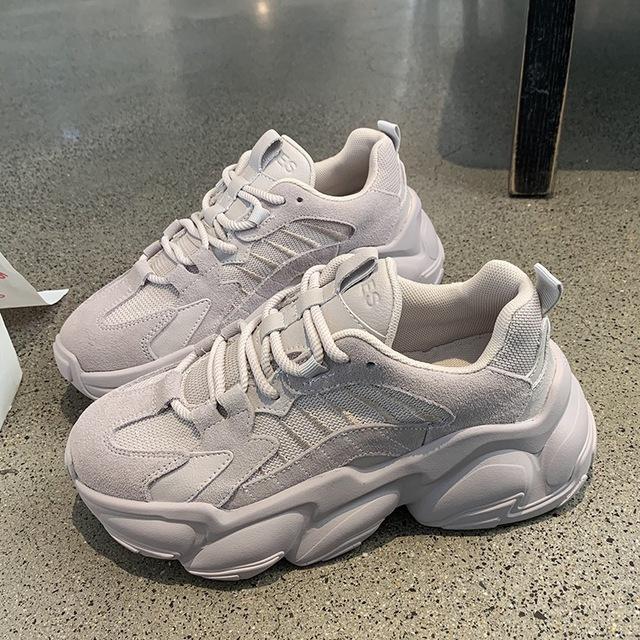 

Женские кроссовки для женщин, вулканизированная обувь, корейская мода, женская, черная, розовая, на платформе, толстая подошва, повседневная обувь для бега, женская 35