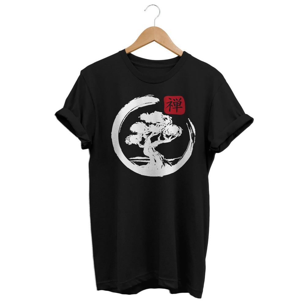 Bonsai Brush Style T-shirt, Japanese Aesthetic Clothes, Botanical Japan Alt