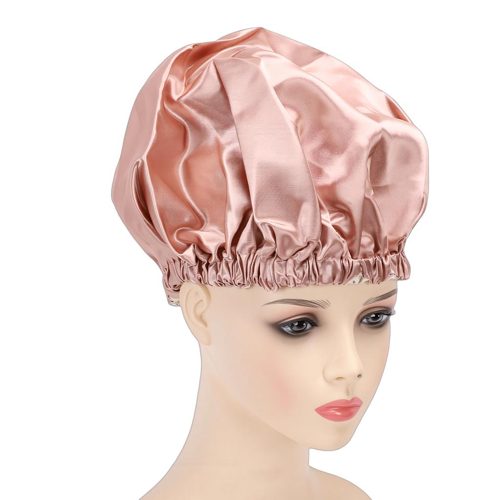 Sleep Cap Double Layer Adjustable Champagne and Beige Slick Finish Breathable Night Sleeping Hair Bonnet