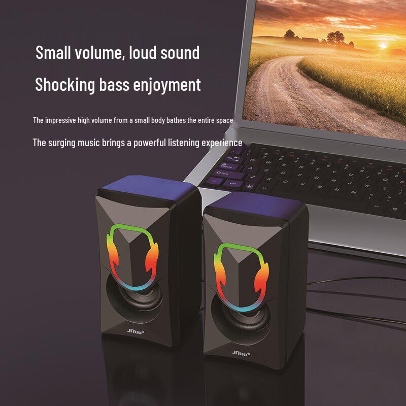 

Compact RGB Desktop Speaker with Subwoofer for PC, Laptop, and Home чорний