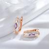 Luxury Colorful Stone English Earrings For Women  Rose Gold Color Mixed White Gold Natural Zircon Trendy Daily Jewelry