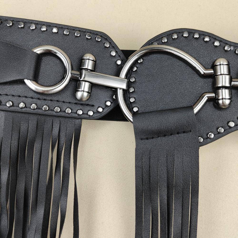 Jeans Decor Rivets Belt Vintage Punk Belt Exaggerated Tassels Waistband  Jazz Dance Accessory