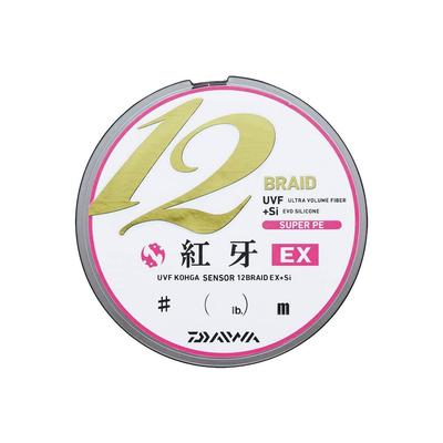 Daiwa UVF Kouga Sensor 12 Braid EX+Si PE Line, Size 1, 200m, 5 Colors (with Color Markings)