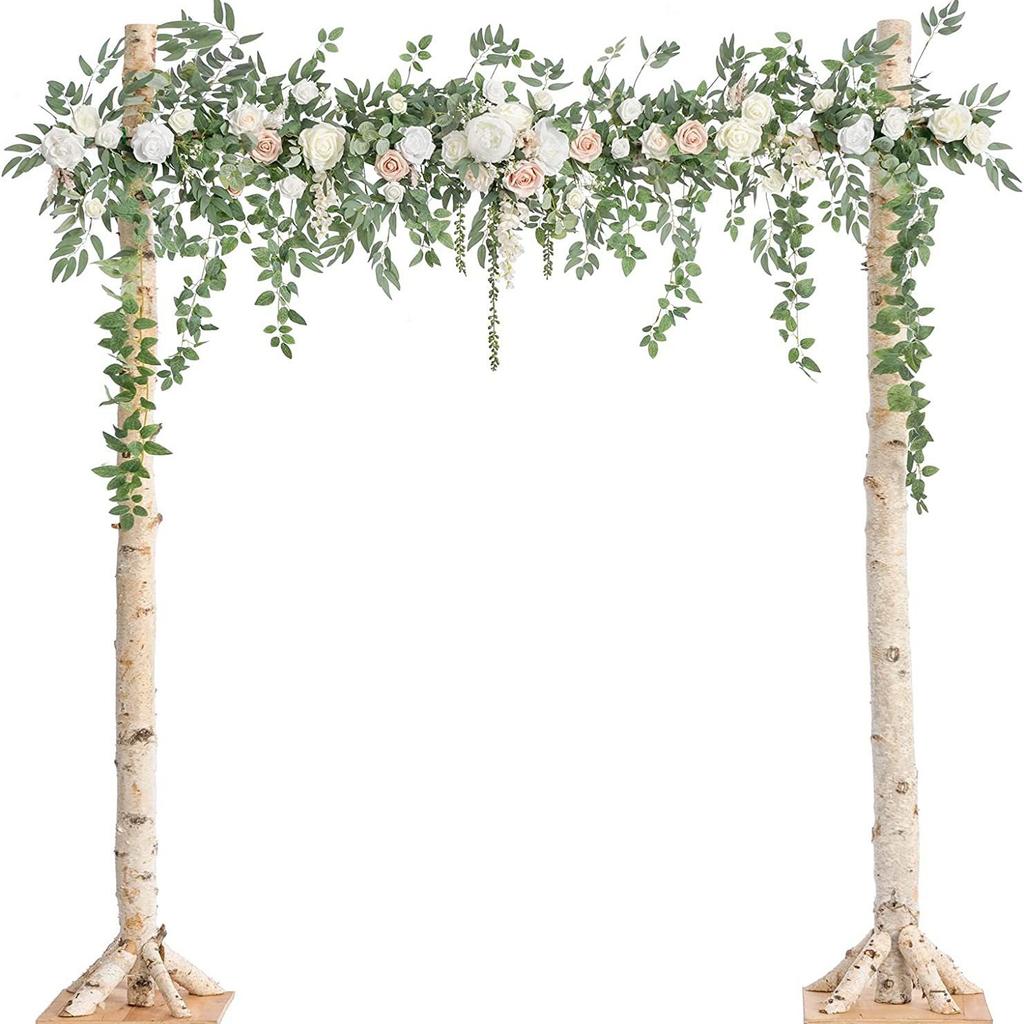The Same Eucalyptus Leaf Rose Vine Simulation Flower Rose Eucalyptus Leaf Vine Wedding Three-Piece Wreath