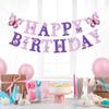 Happy Birthday Banner Mit Schmetterling Tanzende Blumen Hängender Anhänger Girlanden Mädchen 1. Happy Birthday Party Dekorationen