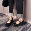 Q1-36 French Retro Platform Mary Jane Single Shoes Loafers Autumn and Winter Niche High-end Small Leather Shoes Women's Shoes Black