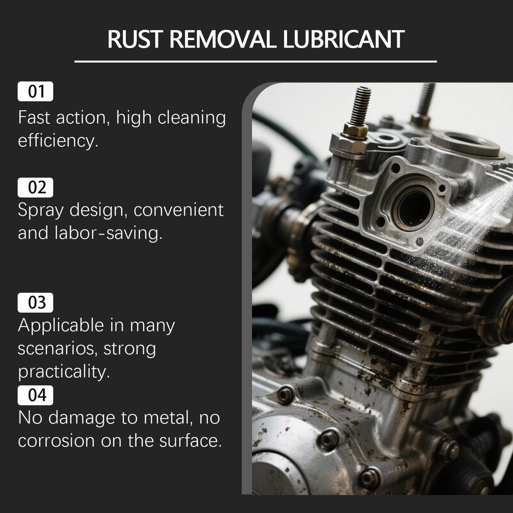 RAYHONG Rust Removal Spray Car Metal Parts Cleaning and Care Spray To Remove Rust and Brighten the Surface Daily Maintenance Supplies 100ml