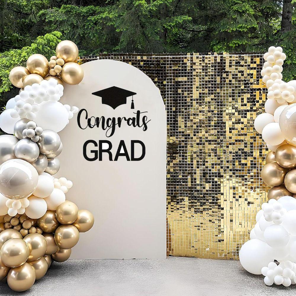 Felt Material Graduation Sailboard Stickers Black Cap Graduation Party Backdrop  Ceiling Background