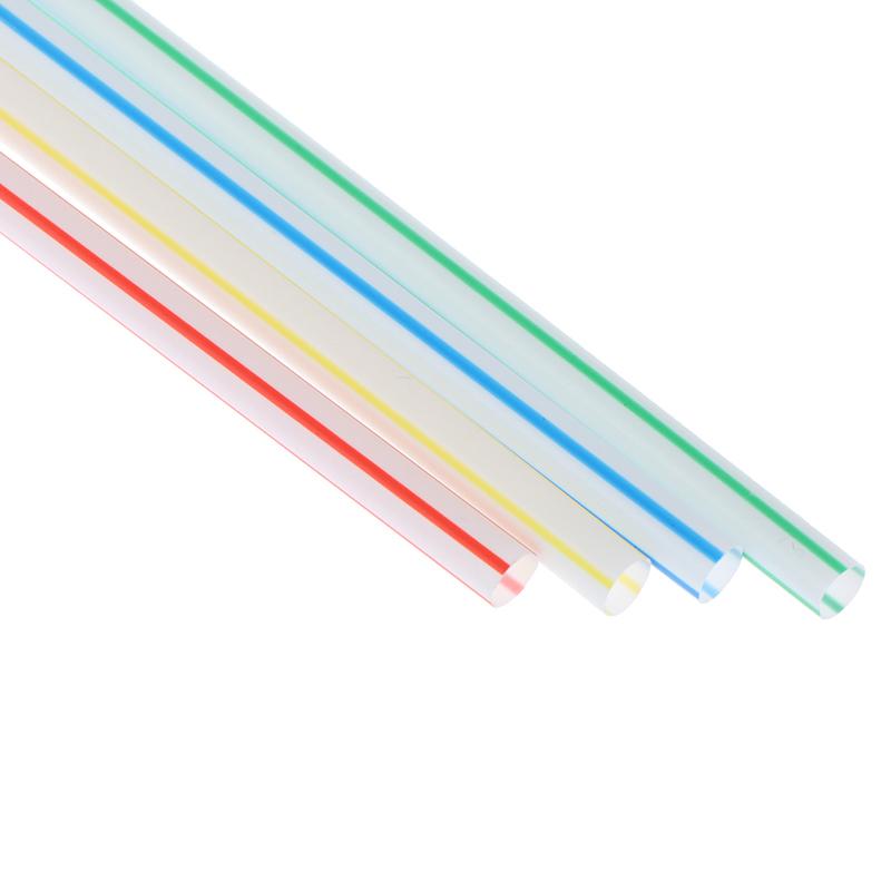100Pcs Disposable Straws Flexible Plastic Straws Striped Rainbow Drinking Straw