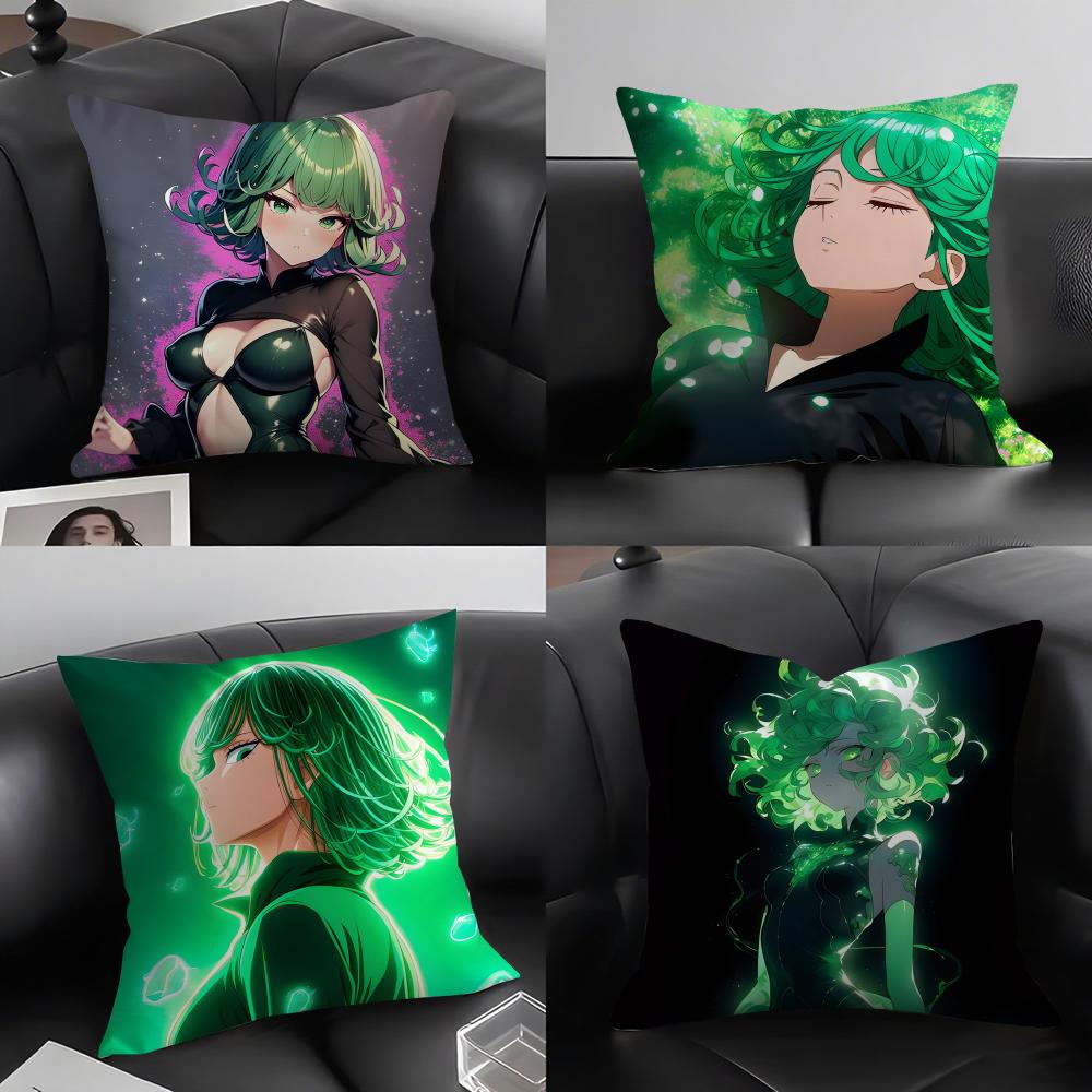 OOne PunchH Man TatsumakiI Cushion Cover Pillowcase Ultra Soft Skin Friendly Fabric Cloud Like Comfort Concealed Zipper