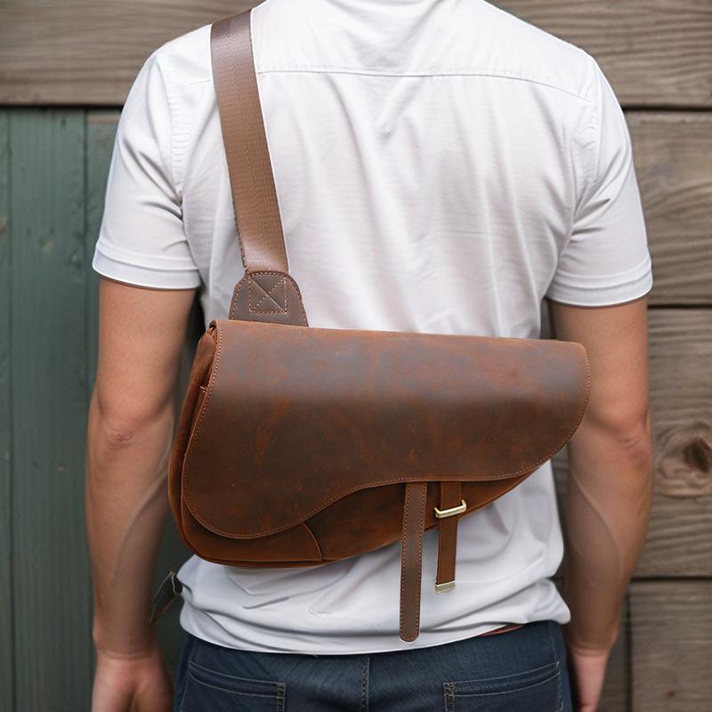 Men's Multi-functional Crossbody Bag Saddle Bag Men's Crossbody Bag