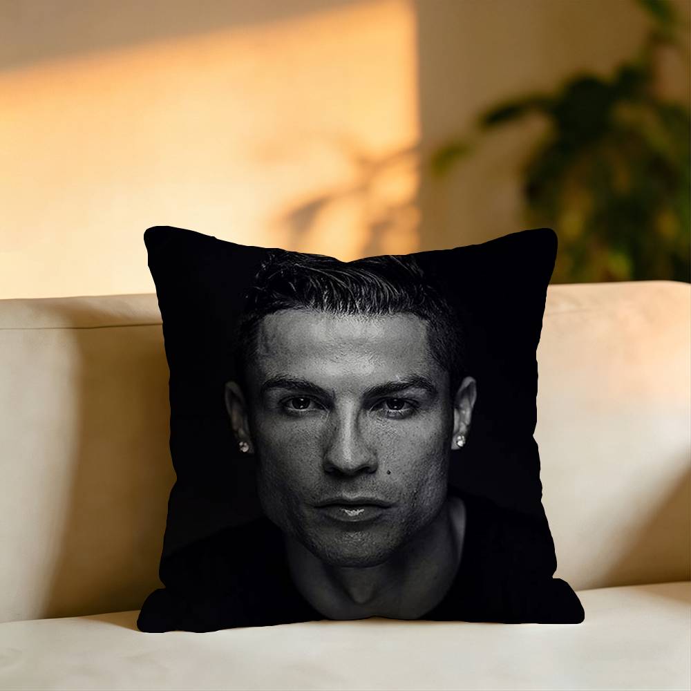 Football Star Ronaldo Square DoubleSided printed Pillow Case Bedroom Bedside Pillow Sofa Cushion Cover