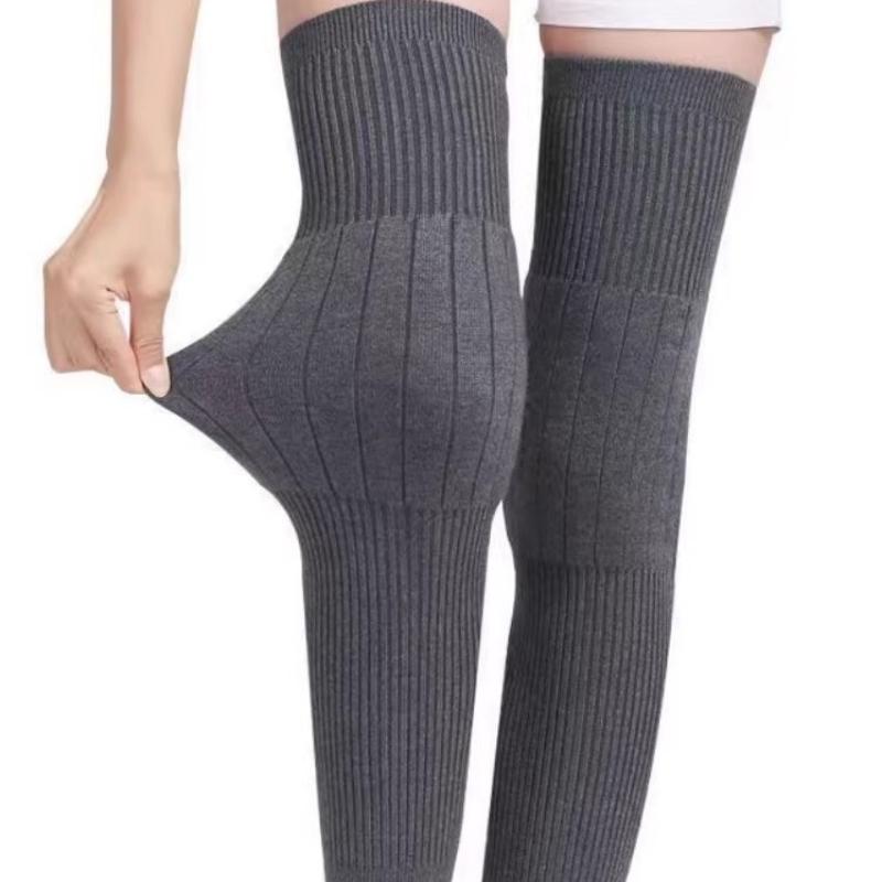 Thermal Fleece Knee Leg Warmers Winter Warm Knee Warmers Thick Soft Leg Sleeves High Elastic Knee Pads Women Stockings Underwear