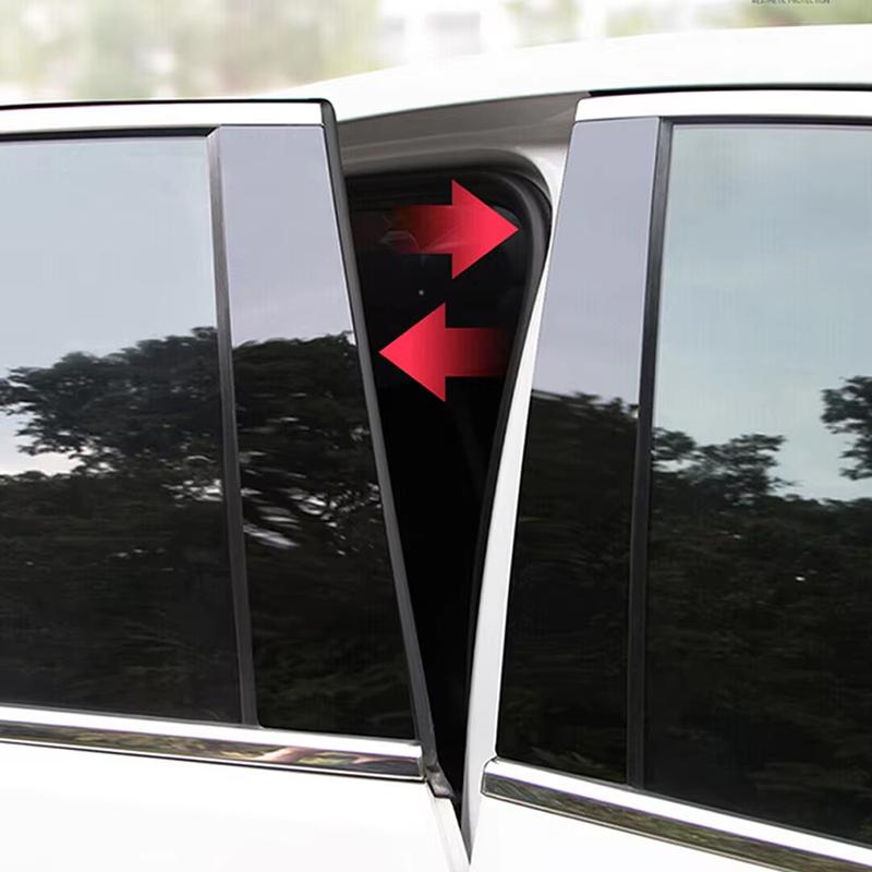 Car Door Window Trim Cover for Toyota Land Cruiser J200 LC200 V8 2008~ Carbon Fiber Silver Sticker Pillar Posts Accessories