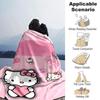 1pc Hello Kitty Name Blanket Lightweight Flannel Throw for Sofa Bed Travel Camping Livingroom Office Couch Chair