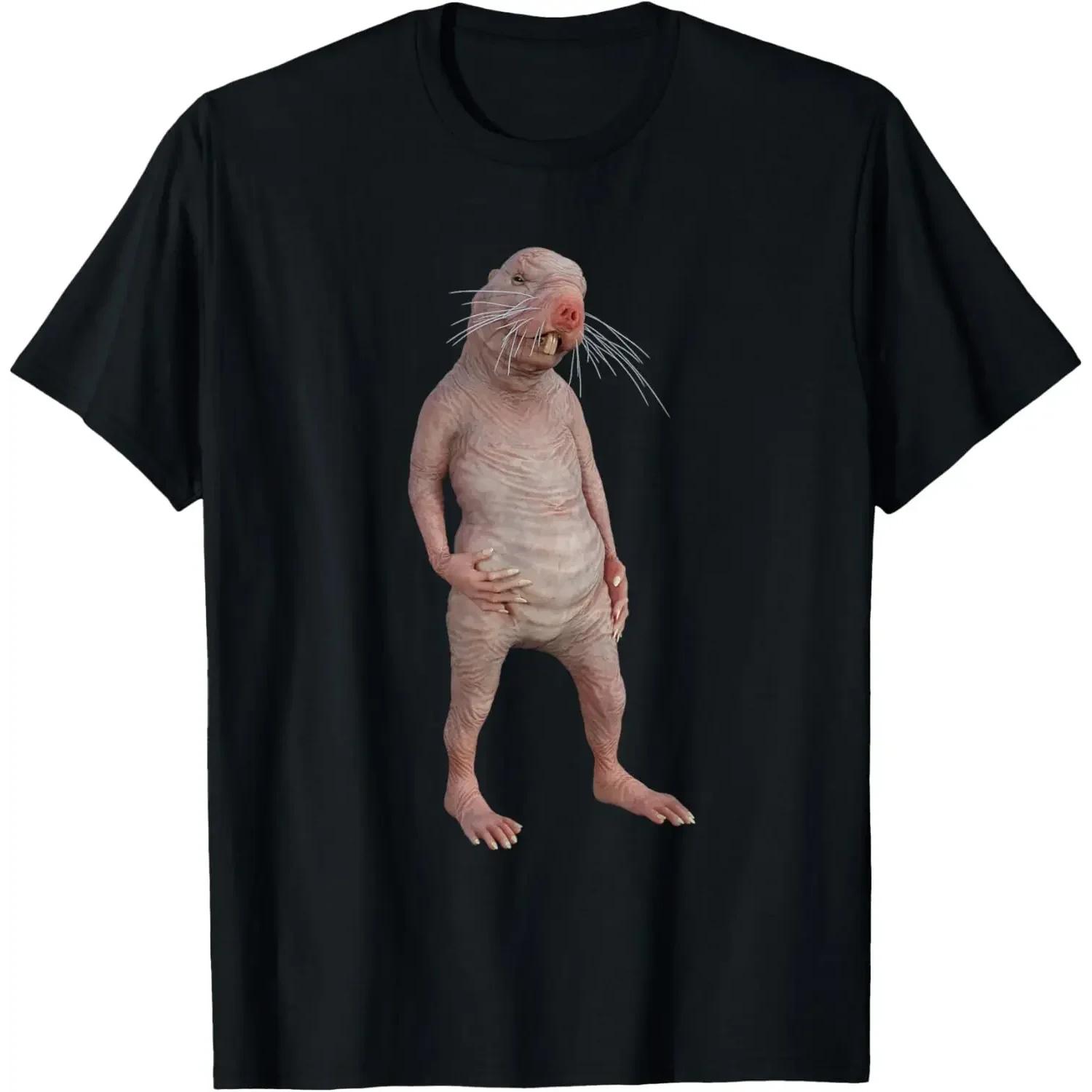 I Really Like Naked Moles, Okay Funny Naked Mole Rat T-shirt Short Sleeve Crew Neck Loose Shirt Funny Funny Evil Clothing Women S чёрный