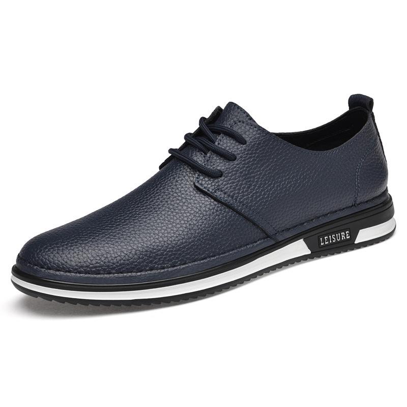 Bean Bean Men's Real Leather Lace-up Shoes 2024: New Breathable Summer Casual Flats