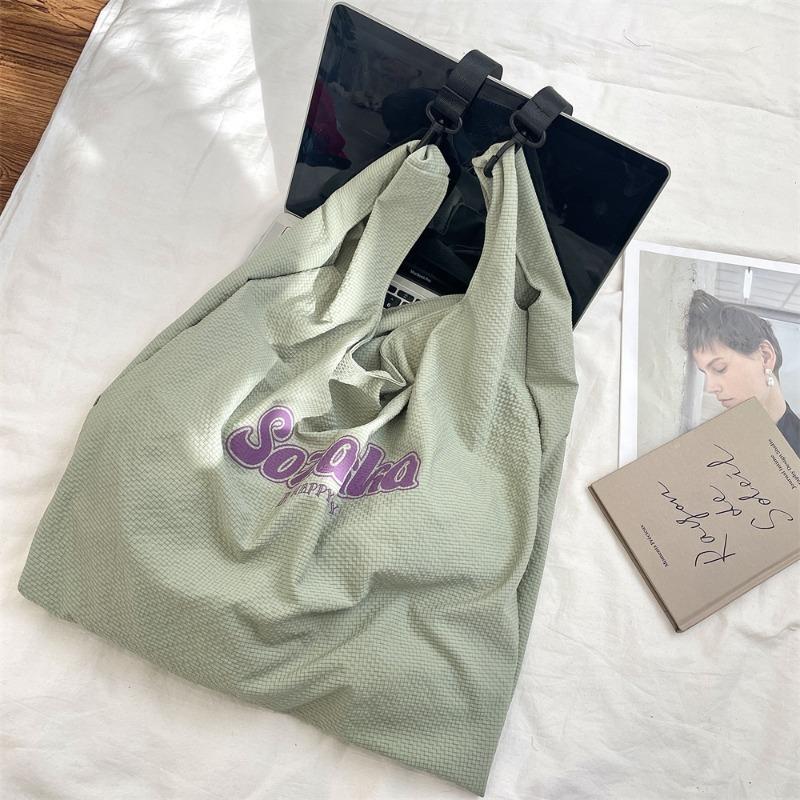 

11 letter print class canvas bag women s plaid shoulder bag handbag hand carry women s bag