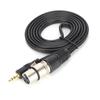 Microphone Cable 3.5mm Male To XLR Female PVC Microphone Cord for Digital Camera and PCBlack 1.5m 4.9ft